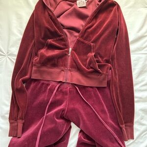 Vintage Juicy Couture DARK RED Velour tracksuit 🍷